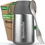 Blockh&uuml;tte Thermobeh&auml;lter f&uuml;r Essen 1 Liter Edelstahl, Warmhaltebeh&auml;lter Essen