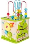 small foot Motorikw&uuml;rfel aus stabilem Holz mit f&uuml;nf Seiten Spielspa&szlig;, inkl.