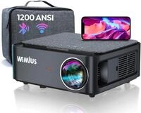 Beamer, Full HD 1080P 1200 ANSI Lumen 5G WiFi Bluetooth Beamer Heimkino 4K