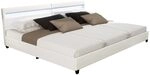 Home Deluxe - LED Bett NUBE - Wei&szlig;, 270 x 200 cm - inkl. Lattenrost und Schubladen I
