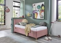 Meise M&ouml;bel Kinderbett Cool 90x200 cm | Bettkasten & Lattenrost | Cordstoff...