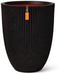 Capi Europe - Gef&auml;&szlig; elegant niedrig Groove NL - 34x46 - Schwarz - Blumentopf f&uuml;r