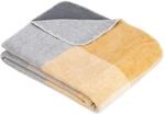 s.Oliver Karierte Kuscheldecke 150x200 cm grau & gelb - warme Wohndecke |...