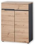 Stella Trading MEMPHIS Schuhschrank in Artisan Eiche Optik, Graphit - Modernes