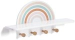 Zeller 13539 Kinder-Wandgarderobe "Rainbow", MDF/Kiefer, ca. 48 x 13 x 24 cm
