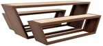 Home Deluxe Sitzgarnitur aus Stahl KOBON Braun - Made in Germany - 2 x Bank + 1...