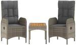 vidaXL Gartenm&ouml;bel 3-TLG. mit Kissen Sitzgruppe Rattanm&ouml;bel Bistroset Balkonm&ouml;bel