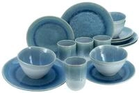 CreaTable, 14718, Serie Aquarius Blau, 16-teiliges Geschirrset f&uuml;r 4 Personen,