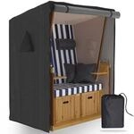 SANZARO Strandkorb Schutzh&uuml;lle winterfest 135 cm passend f&uuml;r 120 breit - 600D