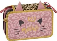 Brunnen XXL Sch&uuml;ler-Etui Federmappe Sweet Wild Cat 3 Rei&szlig;verschl&uuml;sse