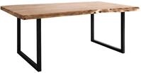 WOLFM&Ouml;BEL Live Edge Esstisch GURU mit Iron Legs, 180x90, Platte 55 mm, Akazie,