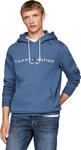 Tommy Hilfiger Herren Hoodie Tommy Logo mit Kapuze, Blau (Aegean Sea), XL