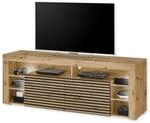 Goal 2 TV-Lowboard mit LED-Beleuchtung in Artisan Eiche Optik, Schwarz - TV Schrank