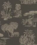 Rasch Tapete 555035 Schwarze Vliestapete mit Safari-Motiven in Gold aus der