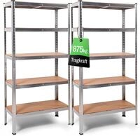 Ondis24 2X Metallregal Thomas, Lagerregal 90x40x180 (H) cm, Kellerregal bis 875kg