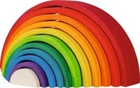 goki 58478 - Bausteine Regenbogen aus Ahornholz Evolution - 11 Teile - Bunte...