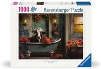 Ravensburger Puzzle Die Kuh in der Badewanne - 1000 Teile Puzzle | 1000 Teile Puzzle,