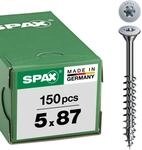 SPAX Universalschraube, Tellerkopf Teilgewinde, 5 x 87 mm, 150 St&uuml;ck, T-STAR...