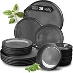 Moritz & Moritz VIDA Geschirrset 12 Personen Anthrazit 36-tlg. - Modernes...