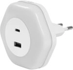 LEDVANCE LUNETTA HEXAGON Steckdosen-Nachtlicht, wei&szlig;, 5W, 5lm, warmwei&szlig;es Licht,