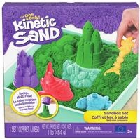 Kinetic Sand Sandbox Set Gr&uuml;n - 454 g original kinetischer Sand, ab 3 Jahre 