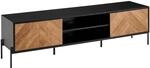 Wohnling Lowboard 163x40x45 cm Schwarz Eiche-Dekor mit 2 T&uuml;ren