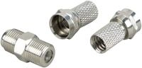 SCHWAIGER -KVBS70 531- F-Stecker 3er-Set/ 7 mm Durchmesser/ 1 F-Verbinder + 2