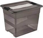 keeeper Aufbewahrungsbox mit Deckel und Schiebeverschluss, 24 l, Transparent, Crystal