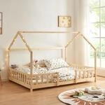 [en.casa] Kinderbett Sisimiut Hausbett Montessori 120 x 200 cm mit...