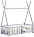 [en.casa] Kinderbett Helsingborg 70 x 140 cm mit Rausfallschutz Lattenrost Tipi...