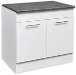 EDDY Moderner Sp&uuml;lenunterschrank K&uuml;che in Wei&szlig; matt, Metallic Grau -...