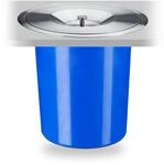 Relaxdays M&uuml;lleimer f&uuml;r Arbeitsplatte, 5 l, f&uuml;r Biom&uuml;ll, blau | Deckel aus