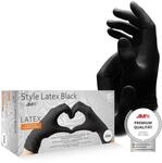 AMPRI Latexhandschuhe, schwarz, 100 St&uuml;ck/Box, Gr&ouml;&szlig;e S, puderfrei, Style Latex