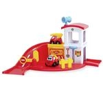 Dickie Toys ABC - Felix Fire Station (42x33 cm) - Feuerwehr-Set ab 1 Jahr mit Rampe,