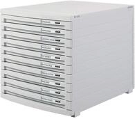 HAN Schubladenbox CONTUR mit 10 flachen offenen Schubladen bis Format B4, inkl.