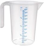 APS Messbecher 1 Liter, &Oslash; 12 x H: 16,5 cm, Kunststoffbecher mit gepr&auml;gter