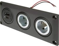 ProCar Einbausteckdose mit USB-C/A Doppelsteckdose + 2 Powersteckdosen Belastbarkeit