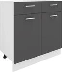 VCM K&uuml;chenm&ouml;bel Unterschrank 60x46x82 cm 2 T&uuml;ren Anrichte | Stauraum f&uuml;r...