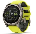 Garmin Fenix 8&ndash;47 mm, Solar, Saphir-Titan, mit Ampello/Graphit-Silikonband