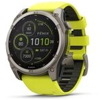 Garmin Fenix 8&ndash;51 mm, Solar, Saphir-Titan, mit Ampello/Graphit-Silikonband