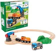 BRIO World Starterset G&uuml;terzug mit Kran A - Spielzeug ab 3 Jahre | 15 Teile,