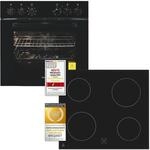Exquisit Herd-Set EHE256-U-020-Set schwarz | EEK: A | 59,0 l Garraum | Glaskeramik