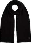 Tommy Hilfiger Herren Schal Flag Pima Cotton Cash aus Rippstrick, Schwarz...