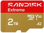 SanDisk Extreme microSDXC UHS-I Speicherkarte 2TB + SD Adapter, (F&uuml;r Smartphones,
