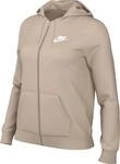 Nike Damen Hooded Full Zip Ls Top W NSW Club FLC Fz Hoodie Std, Sanddrift/White,