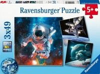 Ravensburger Puzzle Abenteuer Weltraum - 3x49 Teile Puzzle ab 5 Jahre