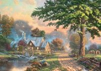Schmidt Spiele 59797 Am Alten M&uuml;hlenbach, Thomas Kinkade, 1000 Teile Holzpuzzle