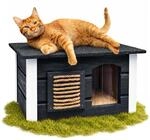 Outentin Katzenhaus Outdoor Winterfest - Vollst&auml;ndig Isoliertes Katzenh&auml;uschen f&uuml;r