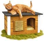 Outentin Katzenhaus Outdoor Winterfest - Vollst&auml;ndig Isoliertes Katzenh&auml;uschen f&uuml;r
