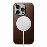 NOMAD Moderne Lederh&uuml;lle f&uuml;r iPhone 16 Plus, braunes Leder